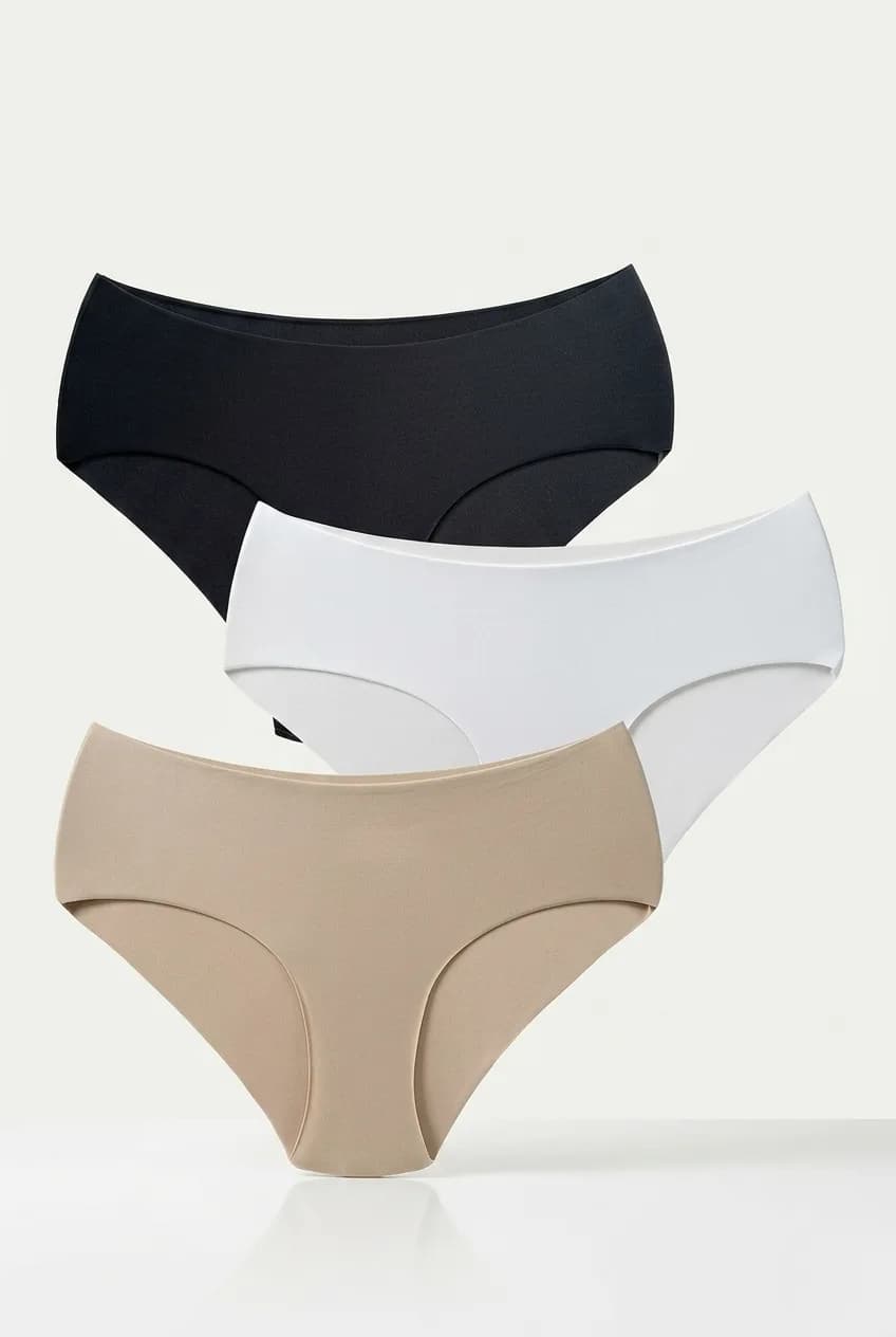 Kadın Lazer Kesim Bikini Slip Külot 3’lü Set