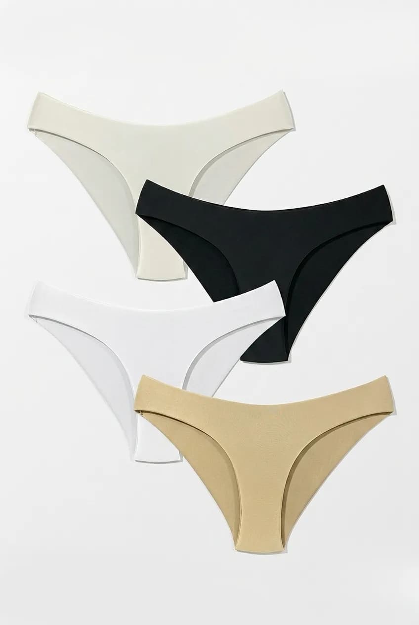 Lazer Kesim Kadın Bikini Külot 4'lü Paket